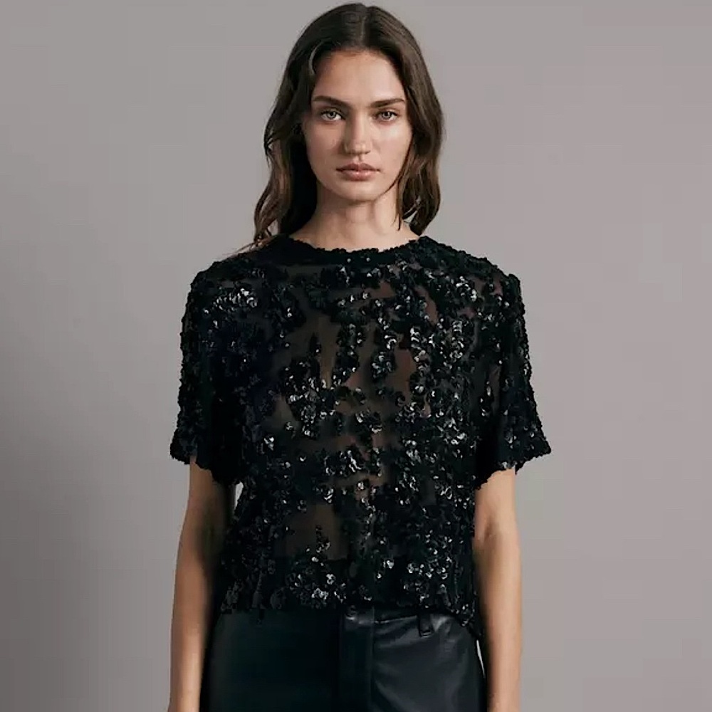 NWT RAG AND BONE Gia Sequin Top $350 XXS